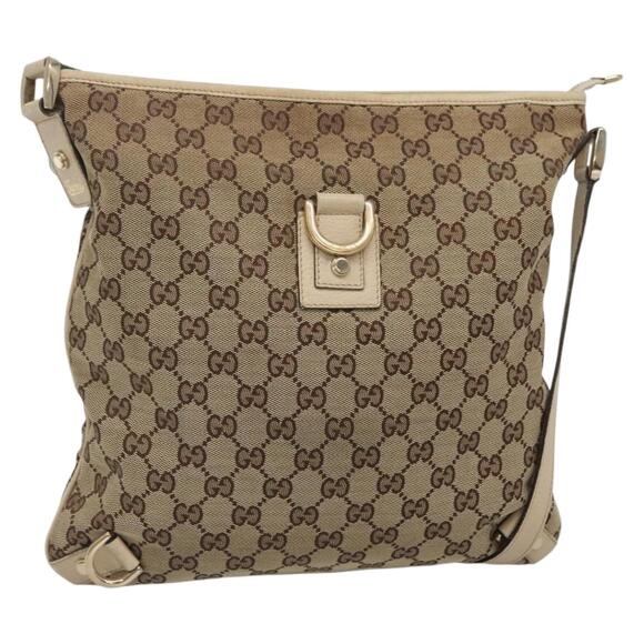 GUCCI GG Canvas Abbey Shoulder Bag Beige Gold - Picture 1 of 16